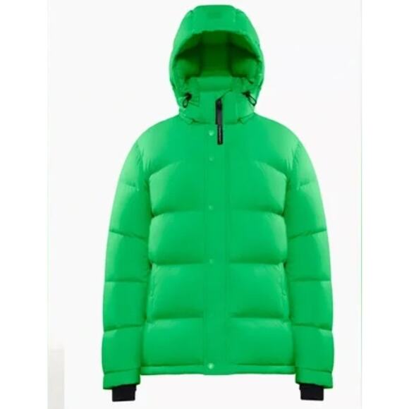 Aritzia Super Puff Jacket Womens XS Shorty Liquid Shine Hooded Puffer Goose Down - Picture 2 of 16